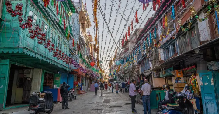 A busy street in Paltan Bazaar